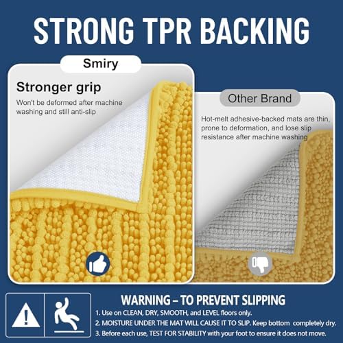 Smiry Bathroom Rugs 24X16, Extra Soft Rubber Backing Chenille Bath Mats - Image 3