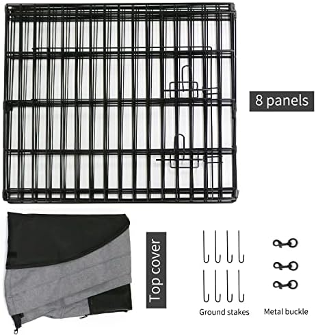 PETIME Foldable Metal Dog Exercise Pen/Pet Puppy Playpen Kennels Yard Fence - Image 6