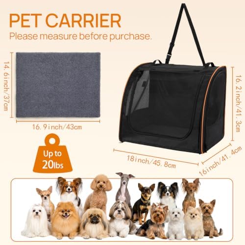 Dog Car Seat, Enclosed Carrier for Pets Travel Safety Dog Crate Soft-Sided - Image 2