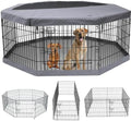 PETIME Foldable Metal Dog Exercise Pen/Pet Puppy Playpen Kennels Yard Fence by PETIME