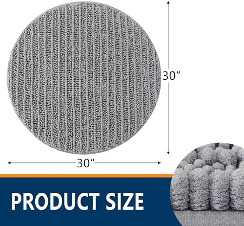 Smiry Bathroom Rugs Round 30X30, Extra Soft Rubber Backing Bath Mats - Image 2