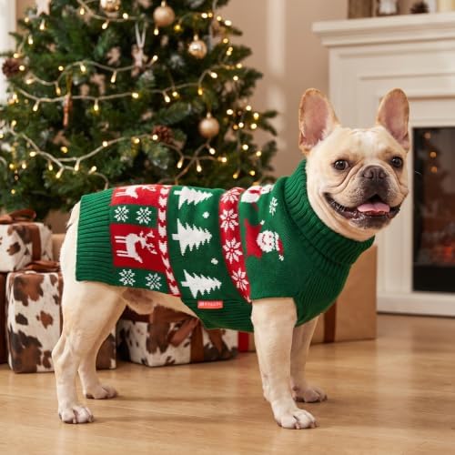 KYEESE Dog Christmas Sweater for Small Dogs, Green Snowman Reindeer - Image 6