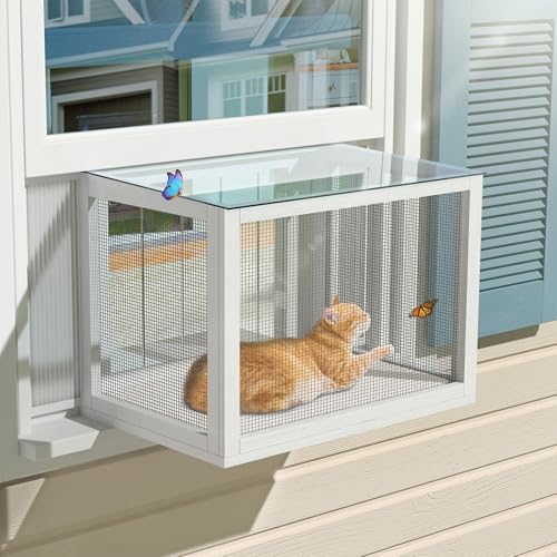 GDLF Cat Window Box, Mosquito Proof Cat Window Catio, Min Height 20" by GDLFGoodLife
