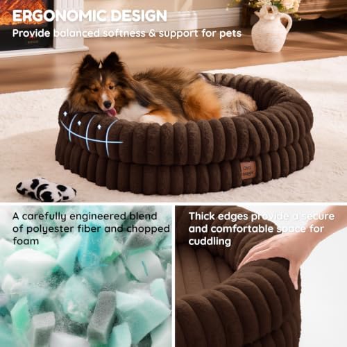ChiXnuggle Orthopedic Dog Bed, Washable Cover, Faux Fur Bolster Pet Couch - Image 5