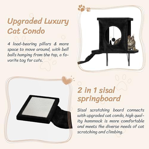 7-in-1 Cat Wall Shelves, Wall Mounted Climber Set - Image 6