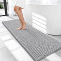 OLANLY Thick Chenille Bathroom Runner Rugs Mats 47x17, Light Grey by OLANLY