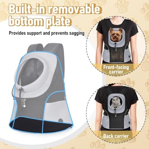 WOYYHO Pet Dog Carrier Backpack, Ventilated Mesh Small Dog Front Backpack - Image 5