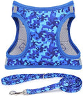 Step in Boy Dog Harness Leash Set- All Weather Reflective No-Pull Padded Mesh by MOONPET