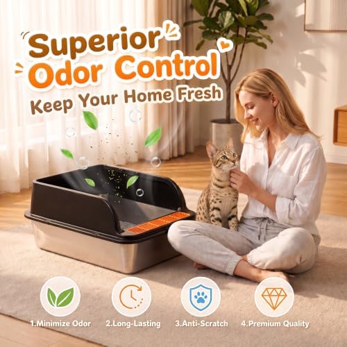 Jotesnew Stainless Steel Cat Litter Box - Image 2