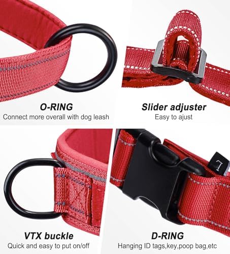 Red No Pull Dog Harness for Small Medium Large Sized Dog, Reflective Escape - Image 3