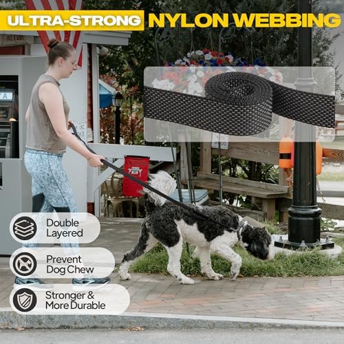 Fida 10 FT Heavy Duty Dog Leash, Dual Padded Handles - Image 3