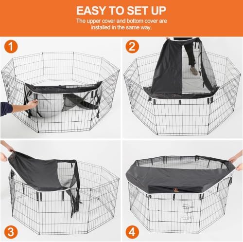 PJYuCien Playpen Top Cover for 24'' Width 8 Panel Pen, Hook Connect - Image 6