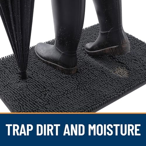 OLANLY Dog Door Mat for Muddy Paws 40x24, Super Absorbent Chenille Mud Mat - Image 2