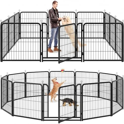 Kfvigoho Dog Playpen Outdoor Extra Wide 12 Panels Heavy Duty Dog Fence 32" by Committedtobetterpetlife