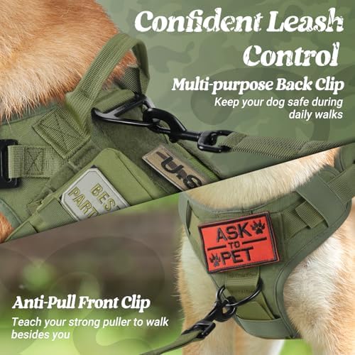 rabbitgoo Tactical Dog Harness for Small, Heavy Duty Military No Pull Vest - Image 2