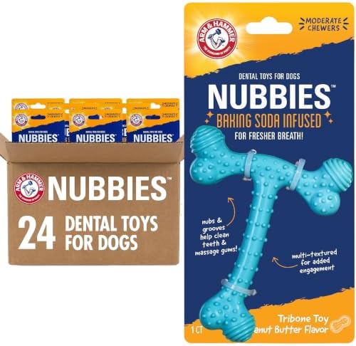 Arm & Hammer Nubbies T-Bone Dental Dog Chew Toy, Peanut Butter by ArmHammer