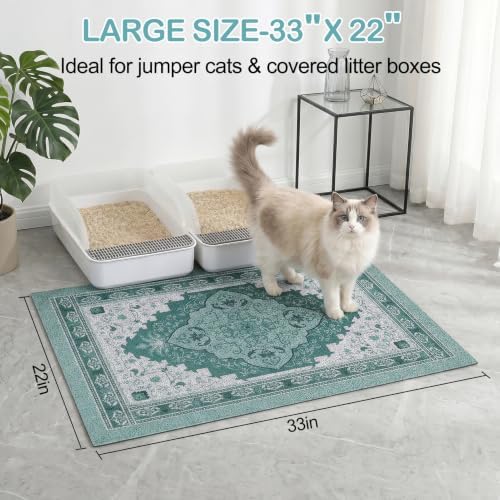 Glittme Cat Litter Mat 33"x22" Non-Slip Washable Trapping Mat - Image 6