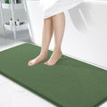 OLANLY Memory Foam Bathroom Runner Rugs 47x24, Long Bath Mats, Olive Green by OLANLY