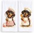 2 Pack Funny Dog Kitchen Towels, Cake-Baking Decorative Dish Towel Set by Z-synka