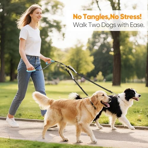 XiaZ Double Leash for Two Dogs No Tangle for Large Medium Dogs - Image 6