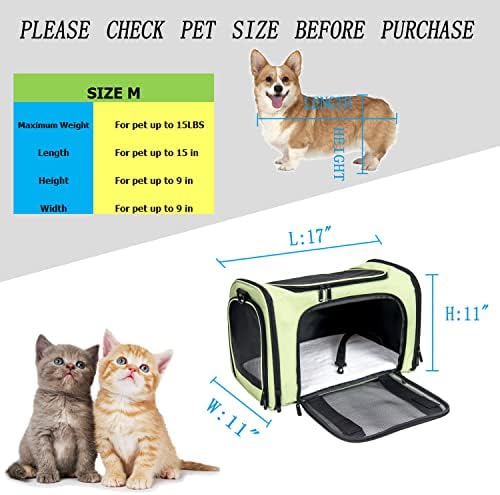 Soft Sided Carrier for Small Medium Cats Dogs, TSA Airline Approved Collapsible - Image 4