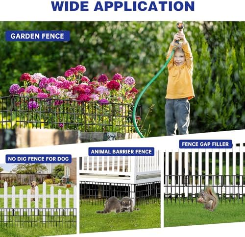 35 Panels Garden Fence Animal Barrier, 38 Ft X 13 in No Dig Fence - Image 7