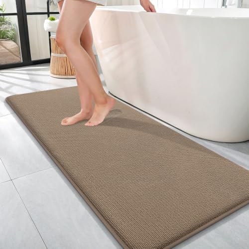 OLANLY Memory Foam Bathroom Runner Rugs 47x17, Absorbent Long Mat by OLANLY