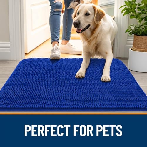 OLANLY Dog Door Mat for Muddy Paws 54x24, Super Absorbent Chenille Mud Mat - Image 6