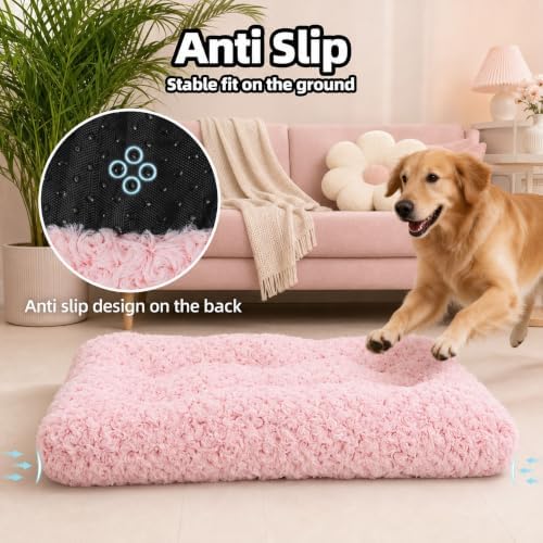 Dog Bed Large Size, Plush Washable Pet Bed Mat, Dog Crate Bed 35"x23" - Image 4