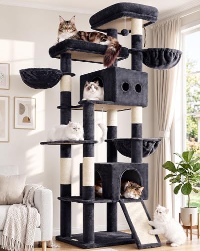 Globlazer 83in Extra Large Maine Coon Cat Tree, Dark Grey by Globlazer