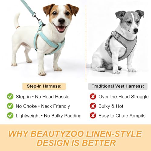 BEAUTYZOO Adjustable No Pull Dog Harness and Leash Set, Linen Style Woven - Image 3
