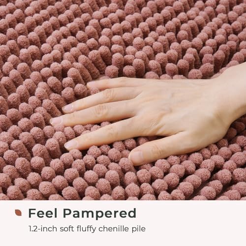 FRESHMINT Chenille Bathroom Rugs Mat 32"x20", Non-Slip Bath Mat - Image 3
