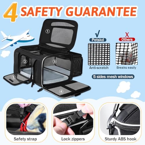 Petskd Top and Side Expandable Small Pet Carrier Airline Approved - Image 6