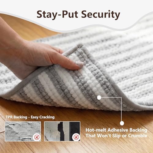 Chenille Bathroom Rug Non Slip Washable, Absorbent Bath Mat - Image 2