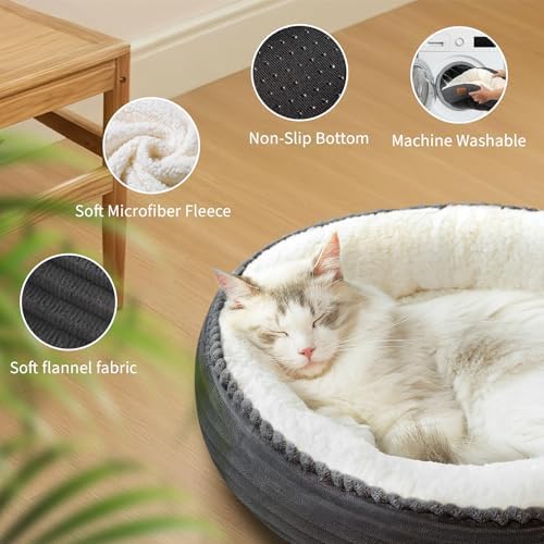 Zerbuger 23in Dark Grey Round Dog Bed Sofa - Image 6
