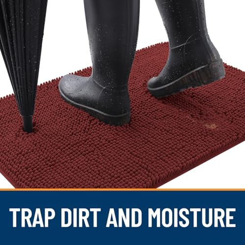 OLANLY Dog Door Mat for Muddy Paws 59x35, Super Absorbent Chenille Mud Mat - Image 2