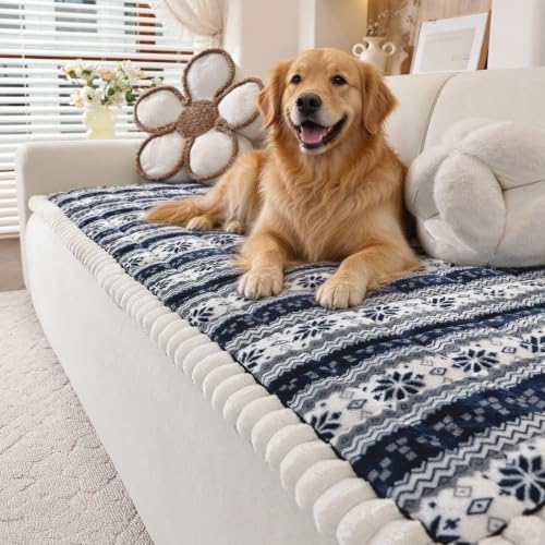 Christmas Couch Cover, Christmas Plush Sofa Cover for Dog Pet 1PC by PJLZJFBY