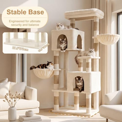 Heybly 68.1" Cat Tree with Oversized Top Platform & Wide Base HCT059MJ - Image 3