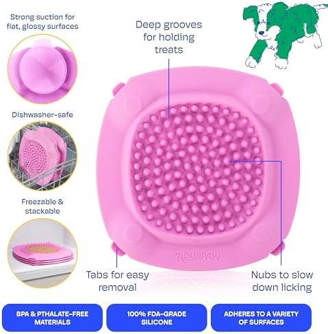Aquapaw Lick Mat for Dogs 2-Pack XL, Suction Cup Dog Slow Feeder Pad & Licking - Image 5