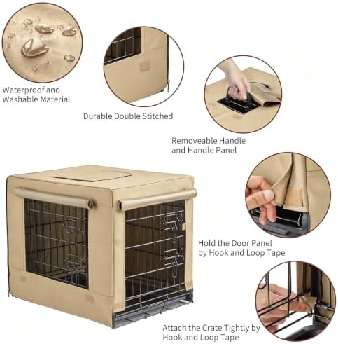 DONORO Dog Crates for Medium Large Size Dogs Indoor Double Door Dog Kennels & - Image 4