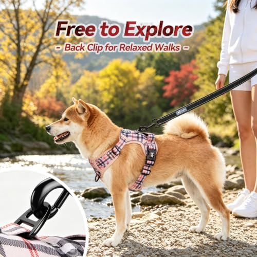 PoyPet Plaid Dog Harness Large, No Pull Vest - Image 4