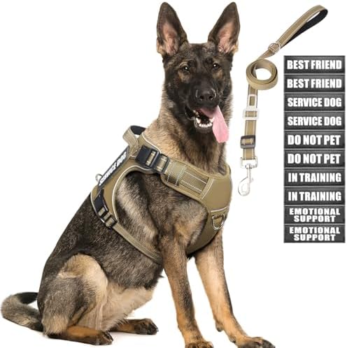 Tactical Service Dog Vest Harness and Leash Set by MOOGROUPETSFRIEND