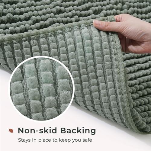 FRESHMINT Chenille Bathroom Rugs Mat 32"x20", Non-Slip Bath Mat - Image 5