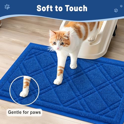 Smiry Cat Litter Box Mat 47x32, Non-Slip Water Resistant Litter Trapping Mat - Image 6