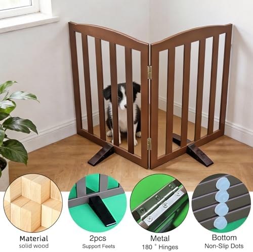 Freestanding Dog Gate Indoor, Doggie Gate Foldable Pet Gates - Image 5