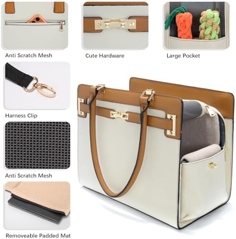 2-in-1 Stylish Dog Purse Carrier Soft-Sided Carriers Travel Tote Bag - Image 5