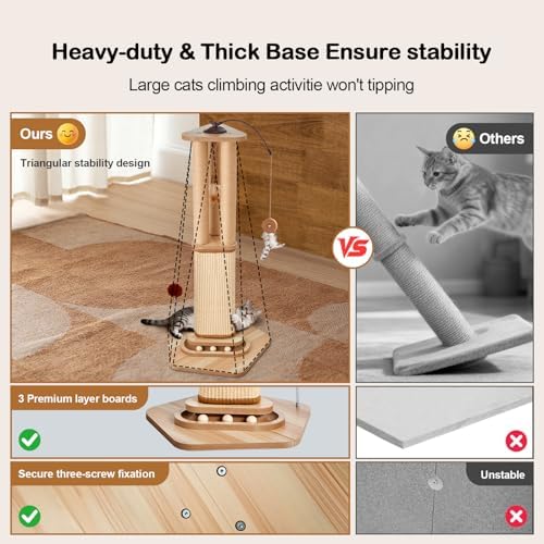 Odoland 34 Inch Cat Scratching Post - Image 4