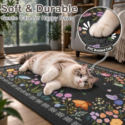 Unicorn Catcher 33"x22" Cat Litter Mat Non-Slip Washable Litter Box Mat - Image 4