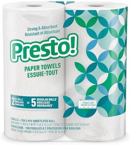 Amazon Brand - Presto! Flex-a-Size Kitchen Paper Towels, Strong and Absorbent by Presto