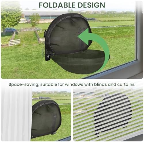 HiPetpy Black Deep Cat Window Perch, Cordless Foldable Cat Hammock - Image 3